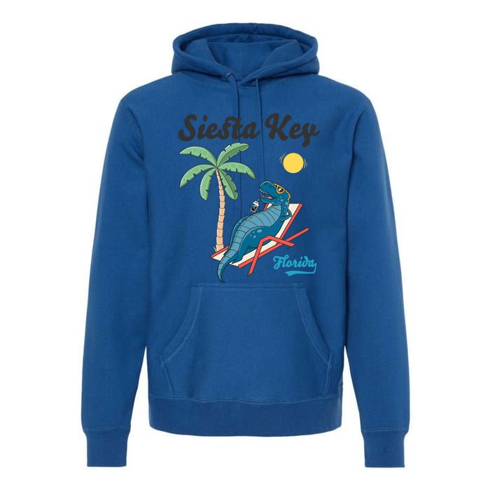 Siesta Key Gift Florida Beach Dinosaur Family Vacation Cute Gift Premium Hoodie