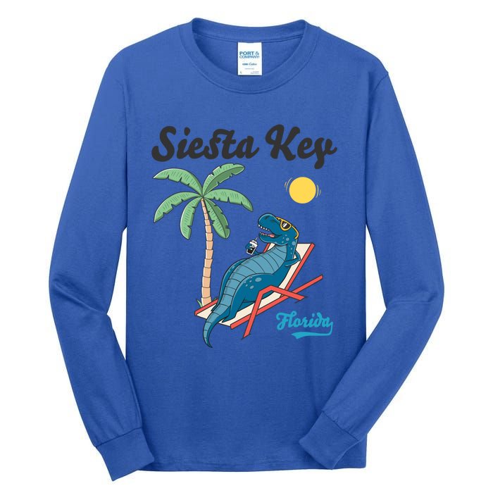 Siesta Key Gift Florida Beach Dinosaur Family Vacation Cute Gift Tall Long Sleeve T-Shirt