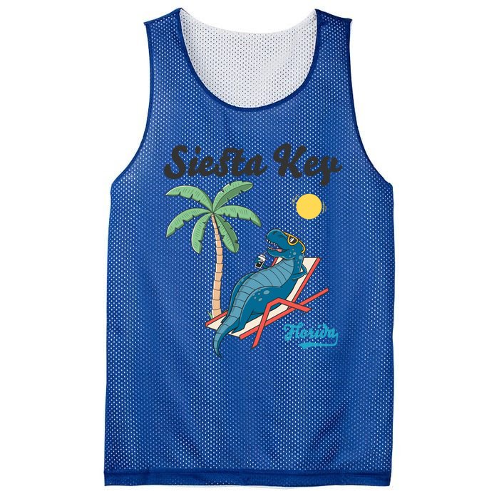 Siesta Key Gift Florida Beach Dinosaur Family Vacation Cute Gift Mesh Reversible Basketball Jersey Tank