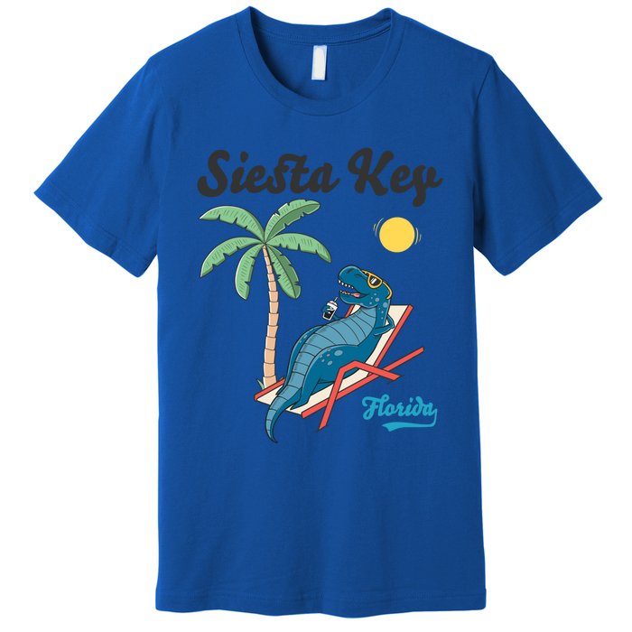 Siesta Key Gift Florida Beach Dinosaur Family Vacation Cute Gift Premium T-Shirt