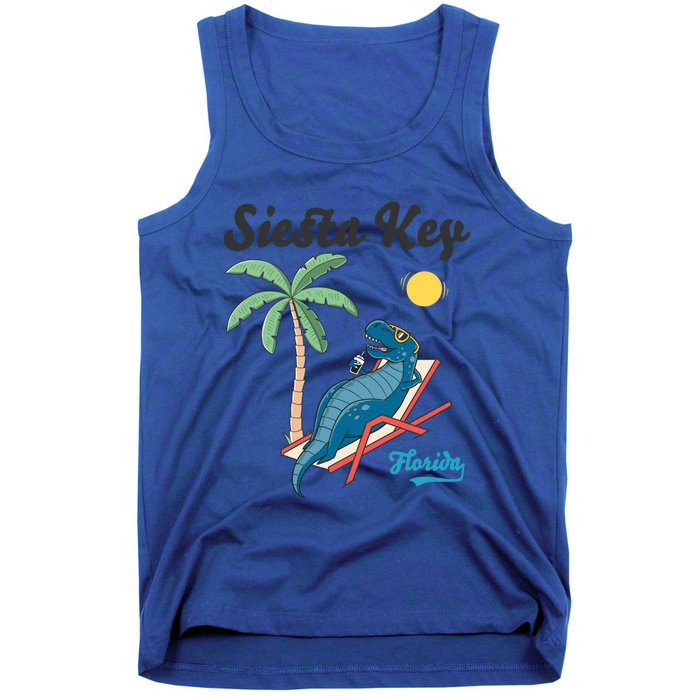 Siesta Key Gift Florida Beach Dinosaur Family Vacation Cute Gift Tank Top