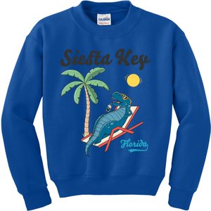 Siesta Key Gift Florida Beach Dinosaur Family Vacation Cute Gift Kids Sweatshirt