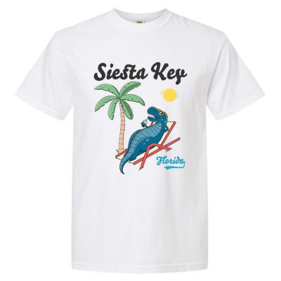 Siesta Key Gift Florida Beach Dinosaur Family Vacation Cute Gift Garment-Dyed Heavyweight T-Shirt