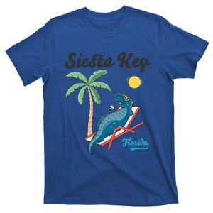 Siesta Key Gift Florida Beach Dinosaur Family Vacation Funny Gift T-Shirt