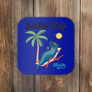 Siesta Key Gift Florida Beach Dinosaur Family Vacation Funny Gift Coaster