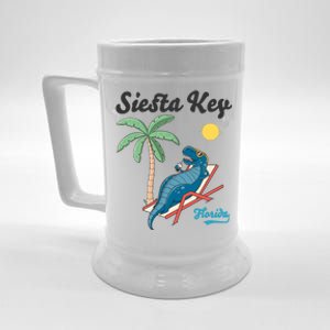 Siesta Key Gift Florida Beach Dinosaur Family Vacation Funny Gift Beer Stein