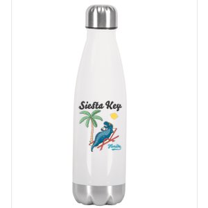 Siesta Key Gift Florida Beach Dinosaur Family Vacation Funny Gift Stainless Steel Insulated Water Bottle