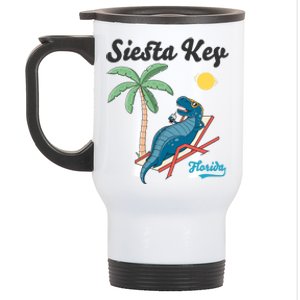 Siesta Key Gift Florida Beach Dinosaur Family Vacation Funny Gift Stainless Steel Travel Mug