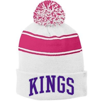 Sacramento Kings Gift Stripe Pom Pom Beanie