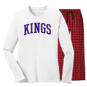 Sacramento Kings Gift Women's Long Sleeve Flannel Pajama Set 