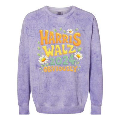 Support Kamala Harris Walz 2024 Obviously Kamala Harris 2024 Colorblast Crewneck Sweatshirt