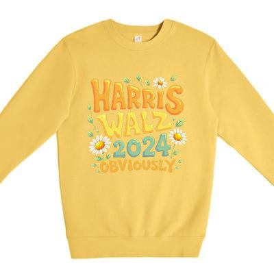 Support Kamala Harris Walz 2024 Obviously Kamala Harris 2024 Premium Crewneck Sweatshirt