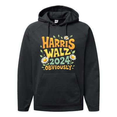 Support Kamala Harris Walz 2024 Obviously Kamala Harris 2024 Performance Fleece Hoodie