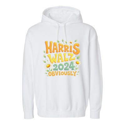 Support Kamala Harris Walz 2024 Obviously Kamala Harris 2024 Garment-Dyed Fleece Hoodie