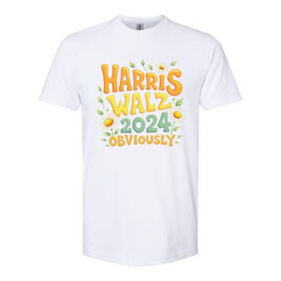 Support Kamala Harris Walz 2024 Obviously Kamala Harris 2024 Softstyle CVC T-Shirt