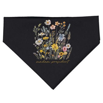 Subtle Kamala Harris Madam President Flower Feminist Feminis USA-Made Doggie Bandana