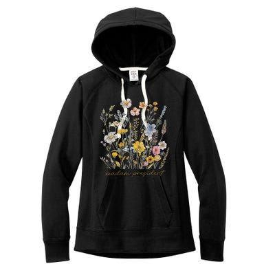 Subtle Kamala Harris Madam President Flower Feminist Feminis Women's Fleece Hoodie