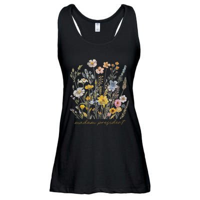 Subtle Kamala Harris Madam President Flower Feminist Feminis Ladies Essential Flowy Tank