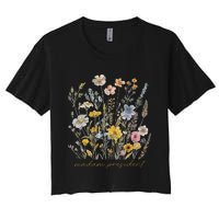 Subtle Kamala Harris Madam President Flower Feminist Feminis Women's Crop Top Tee