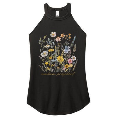 Subtle Kamala Harris Madam President Flower Feminist Feminis Women's Perfect Tri Rocker Tank