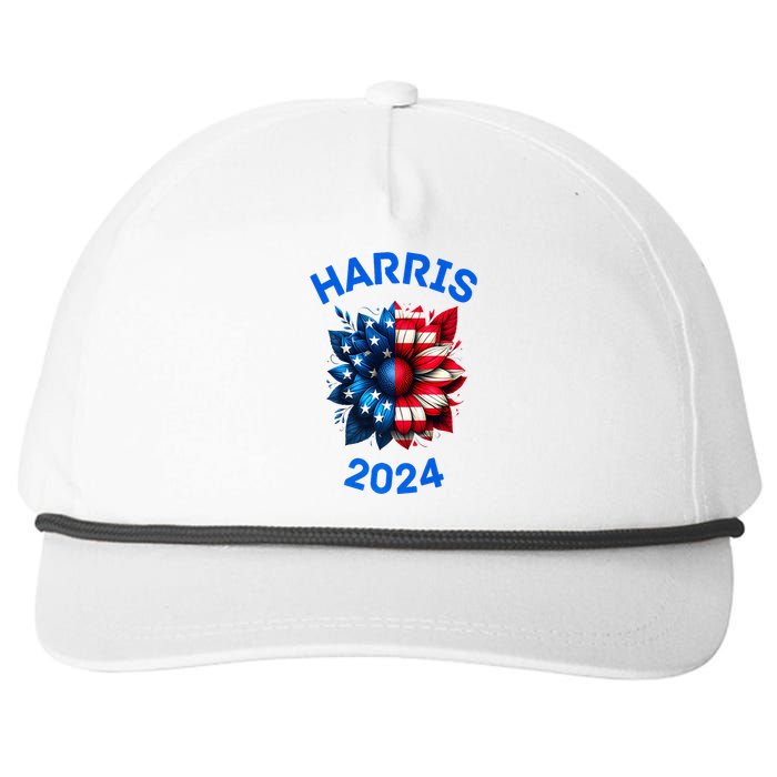 Sunflower Kamala Harris 2024 Snapback Five-Panel Rope Hat