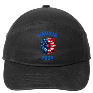 Sunflower Kamala Harris 2024 7-Panel Snapback Hat