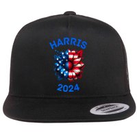 Sunflower Kamala Harris 2024 Flat Bill Trucker Hat