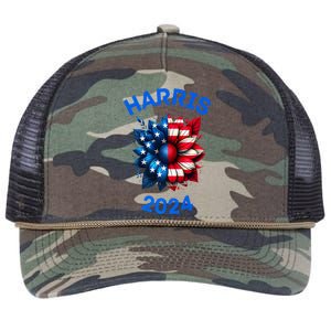 Sunflower Kamala Harris 2024 Retro Rope Trucker Hat Cap