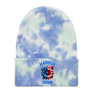 Sunflower Kamala Harris 2024 Tie Dye 12in Knit Beanie