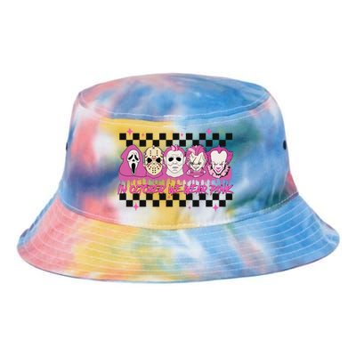 Serial Killer Horror Movies Breast Cancer Wear Pink In October Tie Dye Newport Bucket Hat