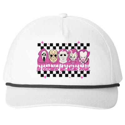 Serial Killer Horror Movies Breast Cancer Wear Pink In October Snapback Five-Panel Rope Hat