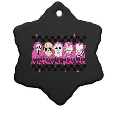 Serial Killer Horror Movies Breast Cancer Wear Pink In October Ceramic Star Ornament