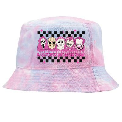 Serial Killer Horror Movies Breast Cancer Wear Pink In October Tie-Dyed Bucket Hat