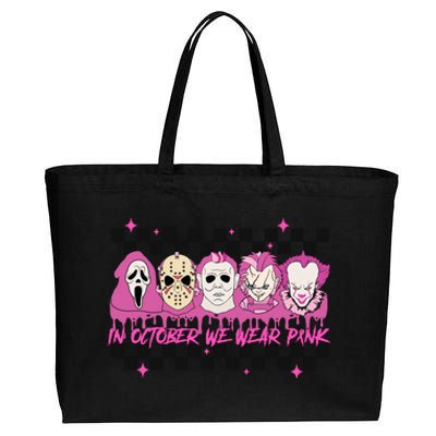 Serial Killer Horror Movies Breast Cancer Wear Pink In October Cotton Canvas Jumbo Tote