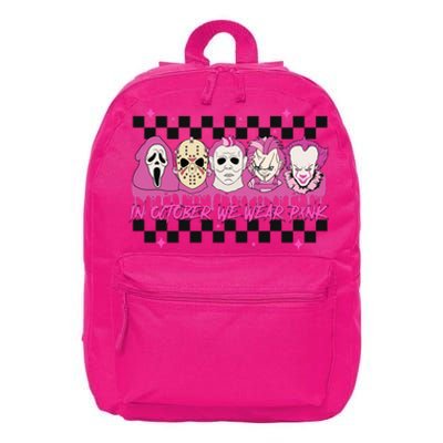 Serial Killer Horror Movies Breast Cancer Wear Pink In October 16 in Basic Backpack