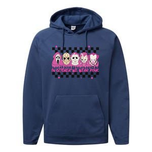 Serial Killer Horror Movies Breast Cancer Wear Pink In October Performance Fleece Hoodie