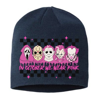 Serial Killer Horror Movies Breast Cancer Wear Pink In October Sustainable Beanie