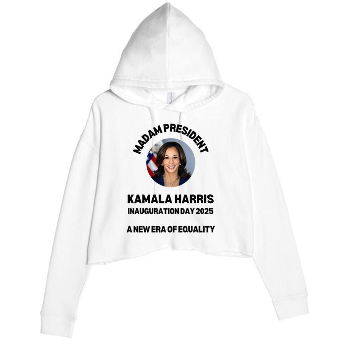 Simple Kamala Harris 2024 Walz Era Equality Inauguration Day Crop Fleece Hoodie