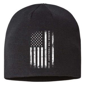 Support Kamala Harris For President 2024 Us Flag Sustainable Beanie