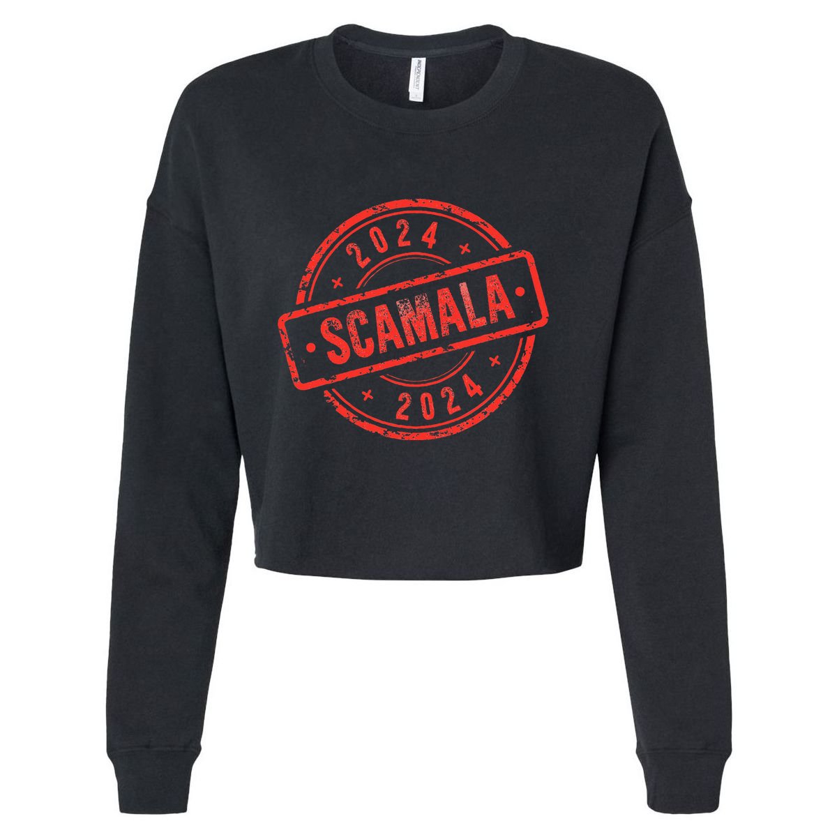 Scamala Kamala Harris Unmasked 2024 Cropped Pullover Crew
