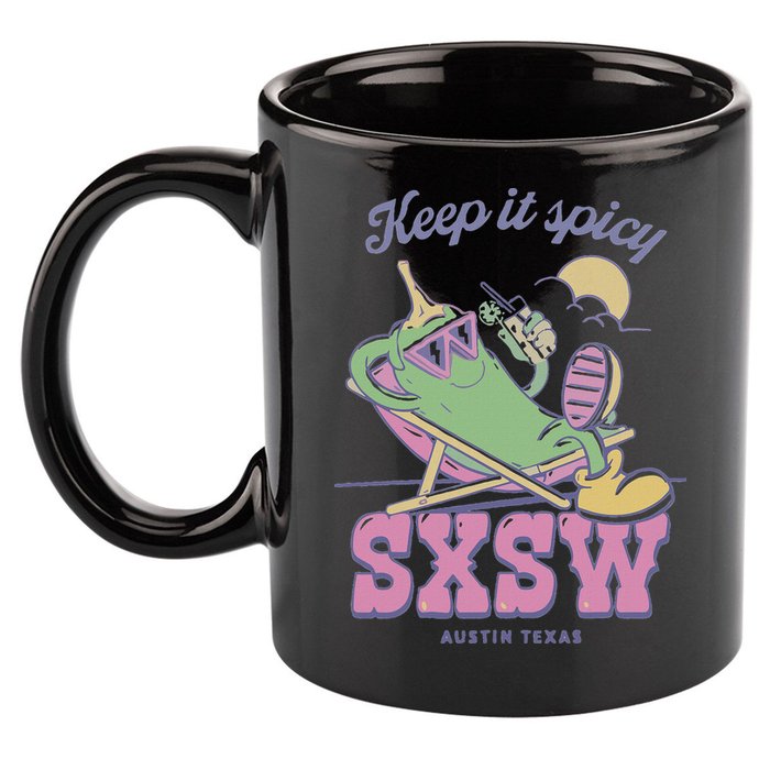 Sxsw Keep It Spicy Austin Texas 11oz C Handle Ceramic Mug