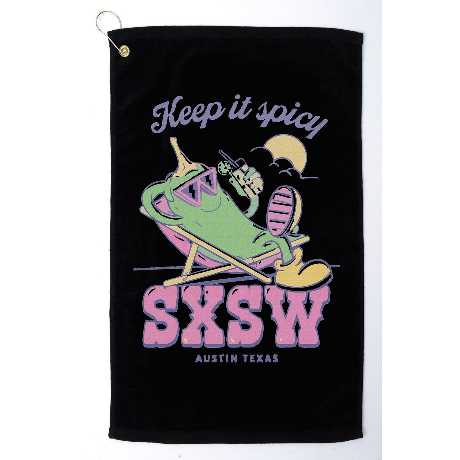 Sxsw Keep It Spicy Austin Texas Golf Towel