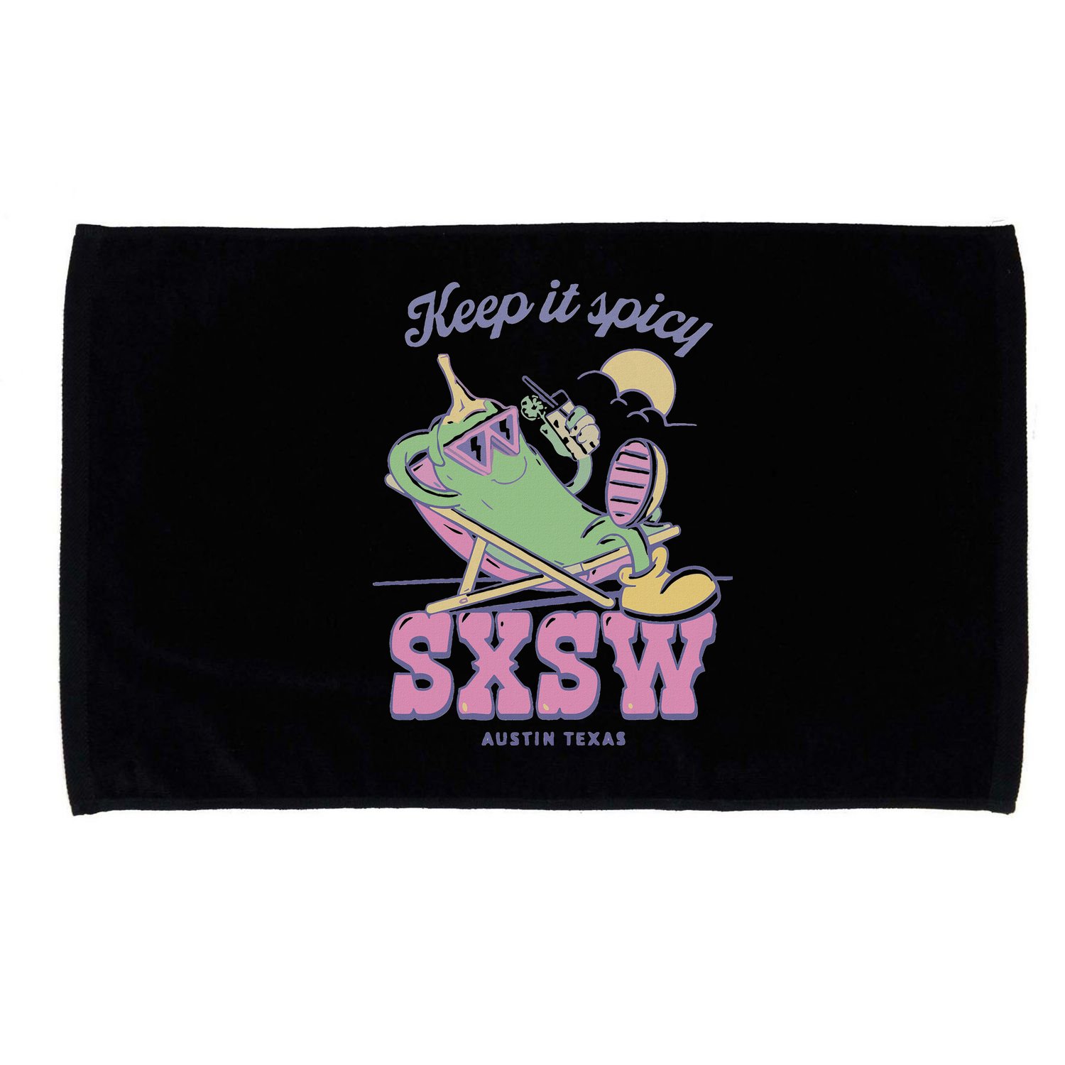 Sxsw Keep It Spicy Austin Texas Microfiber Hand Towel
