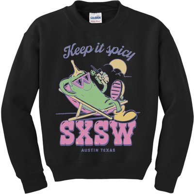Sxsw Keep It Spicy Austin Texas Kids Sweatshirt