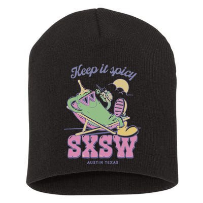 Sxsw Keep It Spicy Austin Texas Short Acrylic Beanie