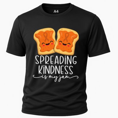 Spreading Kindness Is My Jam Orange Unity Day Anti Bullying Cooling Performance Crew T-Shirt
