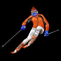 Skiing Downhill Cooling Performance Crew T-Shirt