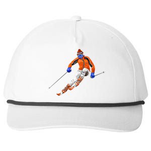 Skiing Downhill Snapback Five-Panel Rope Hat