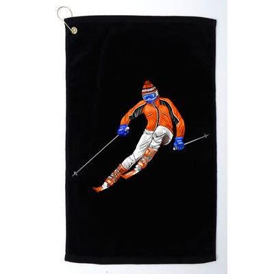 Skiing Downhill Golf Towel