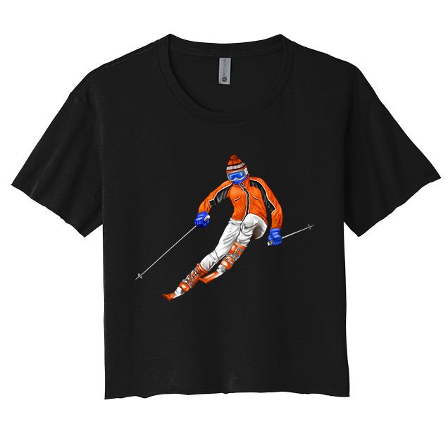 Skiing Downhill Crop Top